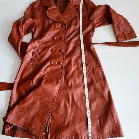 Vintage 1980s 1990s Trojan Fine Leather Sportswear Toronto caramel brown coat. - Picture 11 of 11